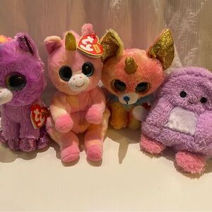 Ty Plush Toy Set  unicorns - Purple bum bum beanie toy new with tags